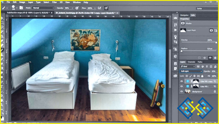 Cómo cambiar el color de una pared en Photoshop?

