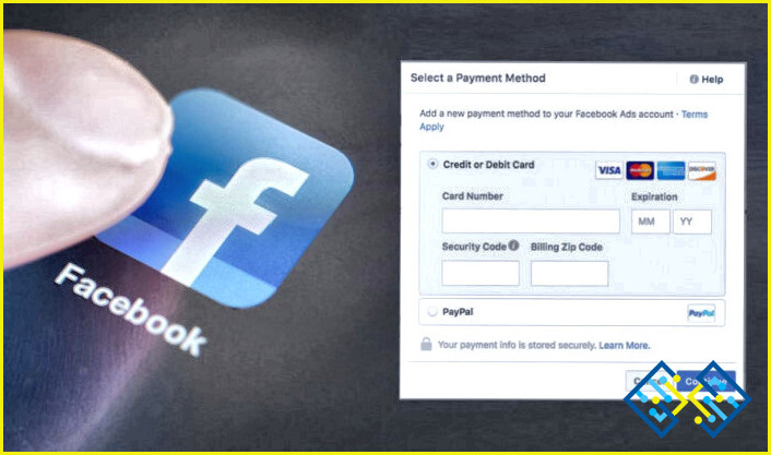 ¿Cómo puedo cambiar mi forma de pago en la página de empresa de Facebook?
