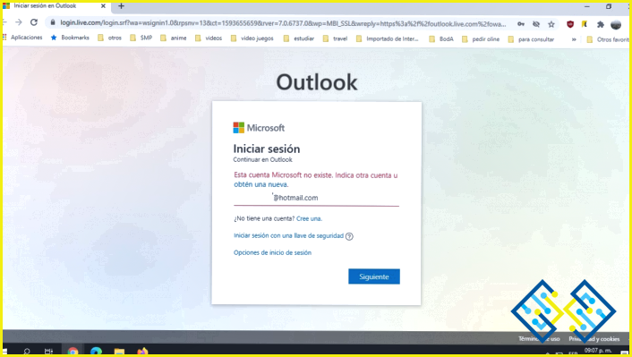 ¿Cómo puedo recuperar mi cuenta de Outlook?