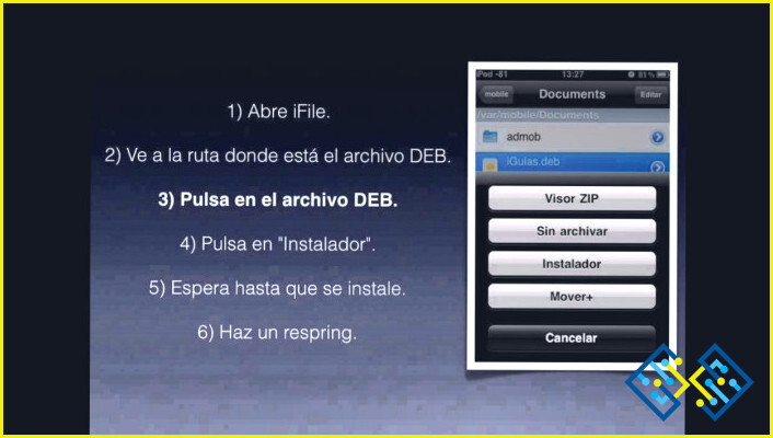 ¿Cómo instalar el archivo Deb en el Iphone?