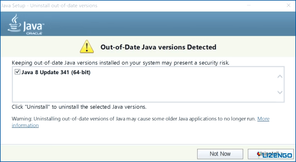 detecta una versión de Java obsoleta