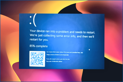 5 maneras de fijar HYPERVISOR_ERROR pantalla azul en Windows PC