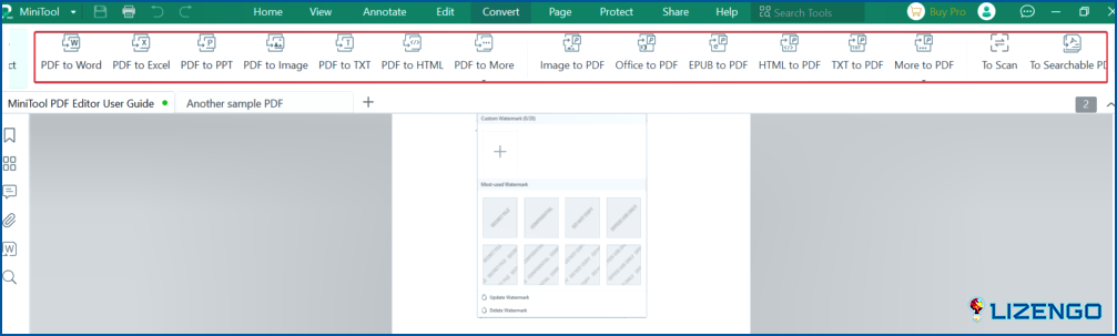 Convertir PDF a múltiples formatos de archivo y viceversa