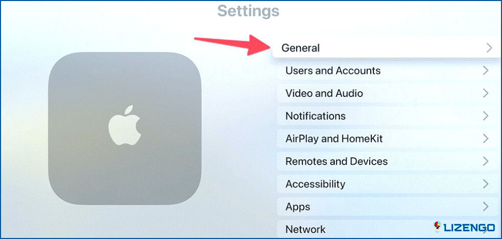 Configuración de Apple TV y menú general