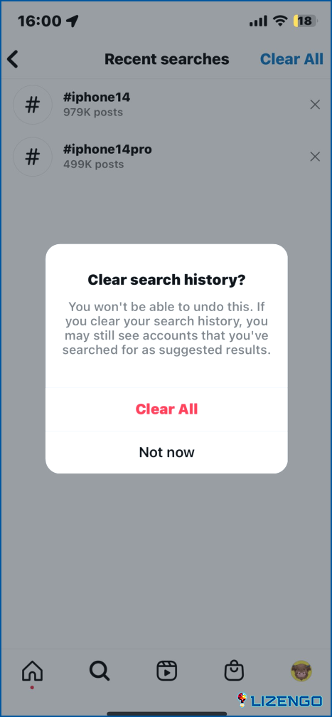 Clear Complete Search History